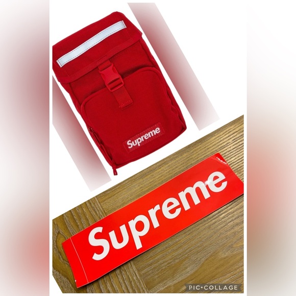 Supreme Red Camera Bag & Sticker NWT - Picture 1 of 7